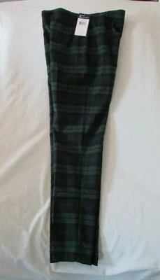 Pantalones al tobillo de cintura alta "Chaps" para dama talla 4, verde/azul a cuadros, perfectamente pulidos Foto 1 de 4