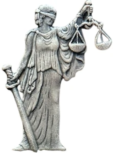 Pin Lady Justice Gold Lapel BACKLESS Law Order Justice Supreme Court Pins Mini - Picture 1 of 5