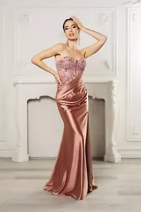Womens Dresses For Prom Evening Gala Long Sweetheart Strapless Sheath Plus Size - Picture 1 of 63