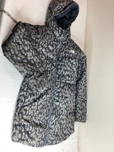 Girls Northface Jacket Xl Reversible MOSSBUD SWIRL JACKET Xl CHEETAH PRINT GRAY - Picture 1 of 18