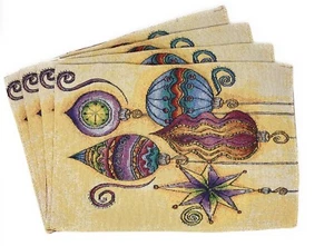 DaDa Bedding Set of 4 Tapestry Bohemian Lanterns Ornament Placemats 13” x 19” - Picture 1 of 2