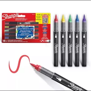Sharpie Creative Markers Water Based Acrylic Paint Pens Brush Tip X 5 - Picture 1 of 1