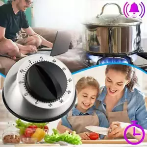 Long Ring Bell Alarm Loud 60-Minute Kitchen Cooking Wind Up Timer Mechanical US - Picture 1 of 10