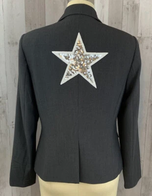Blazer De Colección Artistas Adorno Calvin Klein Gris Lentejuelas FIESTA DE VACACIONES 12/L Foto 1 de 4