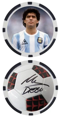 DIEGO MARADONA - LEYENDA DEL FÚTBOL - LEYENDA DEL FÚTBOL - FICHA DE POKER - ***FIRMADO*** Foto 1 de 2