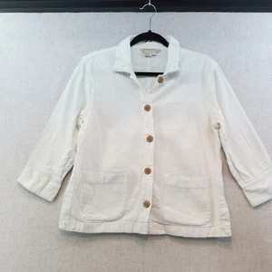 Chaqueta Blazer Royal Robbins Abotonada Blanca Viaje al Aire Libre Manga 3/4, Talla Mediana - Imagen 1 de 6