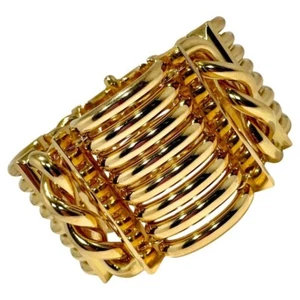 Amazing 18k Yellow Gold Retro Period 1 1/2 Inches Wide Bracelet - Picture 1 of 14