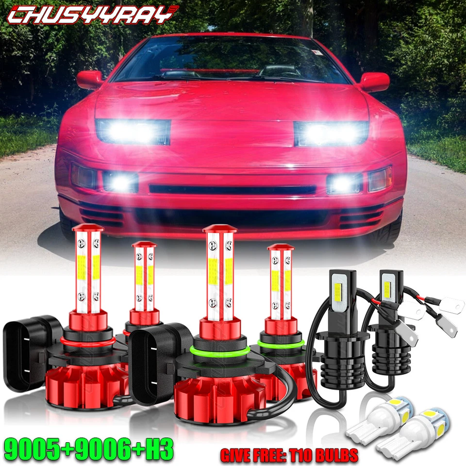 Para Nissan 300ZX 1990-1996 - 6X LED Faro Bombilla Luz Alta Baja + Luz Antiniebla HKB Foto 1 de 4