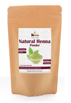 Natural Henna Powder for Hand, Hair & Beard - Kvaas  227 gram Pack Size - image 1 of 2