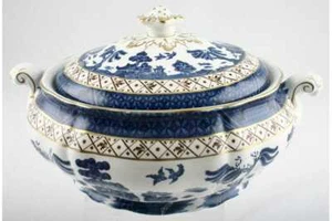 Booths - Real Old Willow Gold Edge Brown Trellis - Vegetable Tureen - 104994Y - Picture 1 of 1