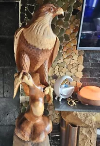 Adler Dekofigur Unikat Holz Eagle Little Big Horn Handarbeit Höhe 1,00 Meter - Bild 1 von 9