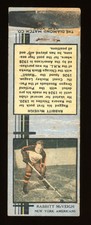 1934  Hockey Diamond Matchbook Cover Silver Rabbitt McVeigh - New York Americans