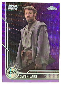 2023 Topps Chrome Star Wars Owen Lars #11 Purple Wave Refractor SP Card Tatooine