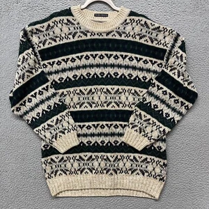Abercrombie Fitch Sweater Mens L Fair Isle The Big Sweater Apre Ski Nordic Y2K - Picture 1 of 8