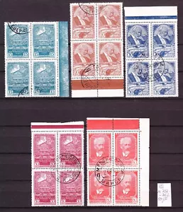 Russia, 1940, Tchaikovsky 5 blocks of 4, Michel #758-762, used/CTO, OG, VF - Picture 1 of 2