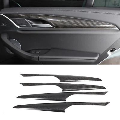 真干碳纤维内门板装饰适用于宝马 X3 G01 X4 G02 2018-21 美国 — 第 1/4 张图片