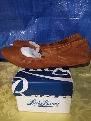 Bailarinas Emmie de la marca Lucky - Bourbon Winter Haze Brown Talla 7.5M NIB Foto 1 de 4