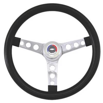 GM BOWTIE CHEVY 1957-94 15" VOLANTE CROMADO CAMARO CHEVELLE NOVA BELAIR Foto 1 de 2