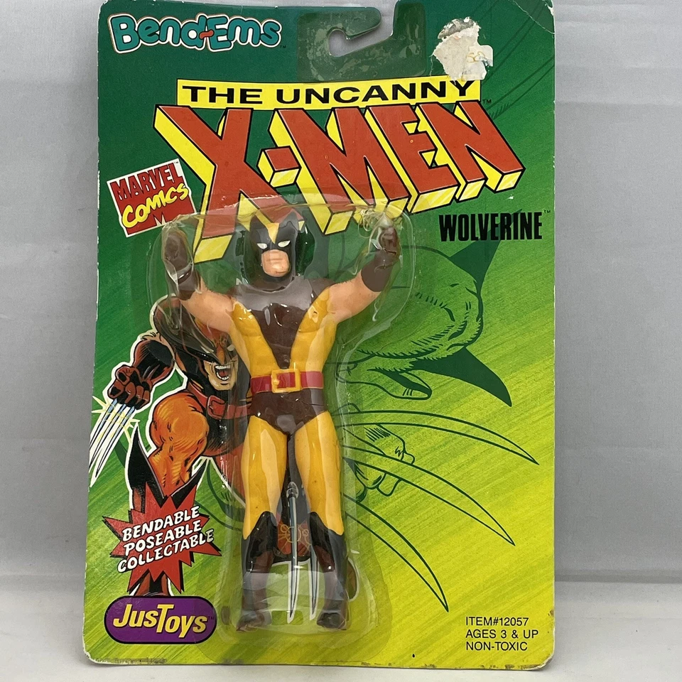 Marvel Comics Bendems The Uncanny X-Men Wolverine Nightcrawler JusToys 1991