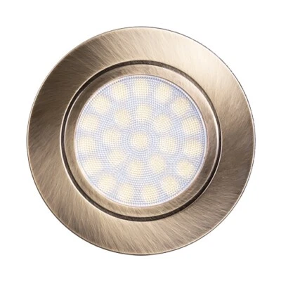Faretto da incasso led 4W, luce neutra 4200K, 220V AC, IP44, ottone satinato - Immagine 1 di 2