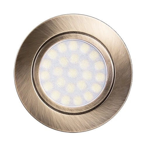 Faretto da incasso led 4W, luce neutra 4200K, 220V AC, IP44, ottone satinato - Immagine 1 di 2