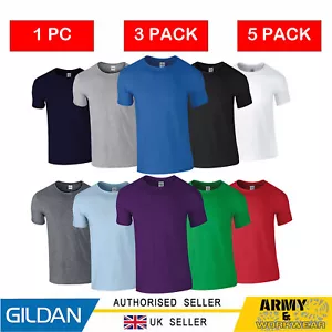 T-shirt Gildan da uomo semplice morbido ad anello filato 100% cotone maniche corte top equipaggio - Foto 1 di 20