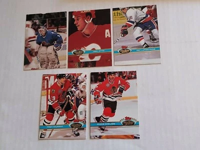 (5) Tarjetas de error de corte erróneo de hockey Stadium Club 1991-92 Ron Tugnutt, Troy Murray Foto 1 de 4