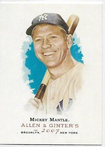 2007 Topps Allen and Ginter #7 Mickey Mantle Yankees NM-MT