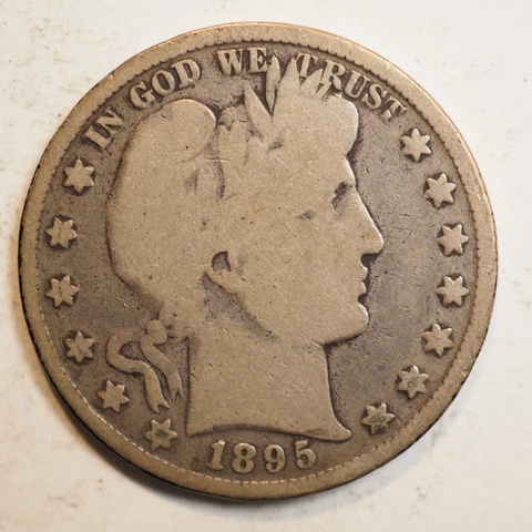 1895  P    BARBER HALF DOLLAR ***NICE COIN!***  FREE SHIPPING! A3644 Cover
