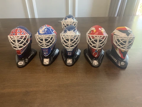 1996 McDonald's NHL Mini Goalie Mask Lot (6 Helmets) - VAN CHI NYR MTL COL x2 Cover