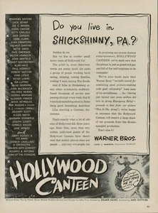 1945 Movie Hollywood Canteen 1940s Vintage Print Ad Warner Brothers Picture Star - Picture 1 of 9