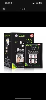 Champú para cabello negro DEXE 5 minutos tinte instantáneo color de cabello permanente paquete de 10 Foto 1 de 4