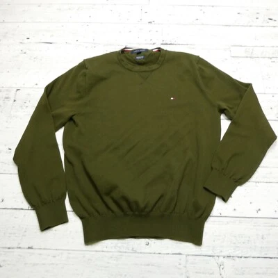 Suéter Tommy Hilfiger Para Hombre Talla S Verde Algodón Premium Manga Larga Transpirable Foto 1 de 4