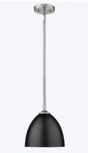 Golden Lighting 6956-S PW-BLK Zoey Pewter Modern/Contemporary Dome Mini Pendant - Picture 1 of 2