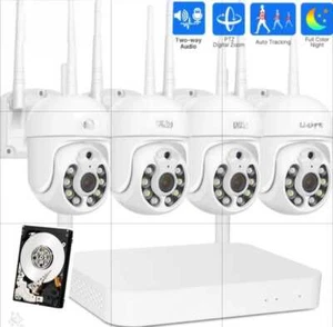 KIT VIDEOSORVEGLIANZA WIRELESS NVR 4 CANALI 4 TELECAMERE PTZ MOTORIZZATE + HD 1T - Foto 1 di 3