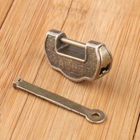 Chinese Vintage Antique old style lock/key excellent Brass Carved Word padlock