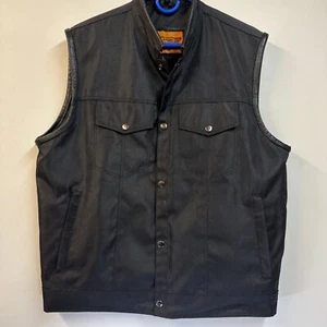 Dream Appeared Men's Concealed Carry Canvas Motorcycle Club & Biker Vest SZ Lrg - Picture 1 of 8