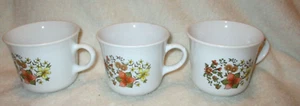 Vintage~Corelle~Corning~Coffee Cups~Indian Summer Floral Pattern~3 Cups~1980's - Picture 1 of 14