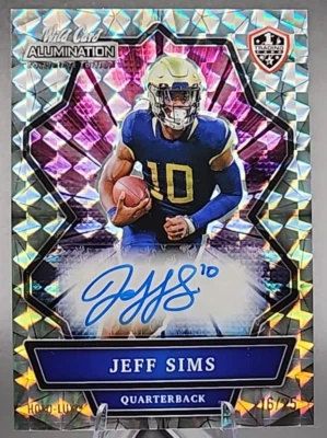 Jeff Sims /25 2021 Wild Card Alumination NIL Silver Prizm Auto 1ST TRADING CARD - Image 1 of 3