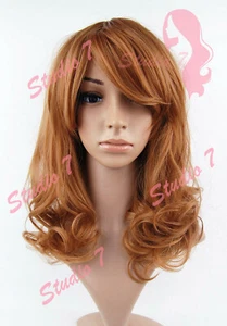 W191 Auburn Dark Ginger Mid Length Sythetic Curl Wig - studio7-uk  - Picture 1 of 7