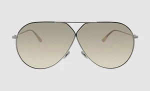 $450 Authentic Dior 010SQ Women's Silver Mirrored Aviator Sunglasses 65-01-145 - Picture 1 of 5