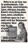 1971 Delta Airlines: Delamatic Computer, Janet Cook Vintage Print Ad