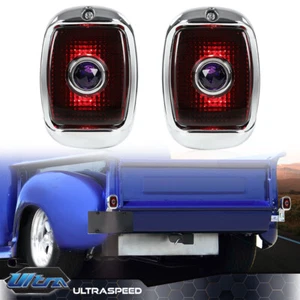 Fit For 40-53 Chevy GMC Truck Rear Black Blue Dot Tail Lights Lamps LH & RH Side - Picture 1 of 11