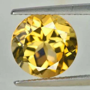 Citrino giallo dorato rotondo 7,00 mm, impeccabile-VVS, pietra preziosa naturale sciolta - Foto 1 di 2