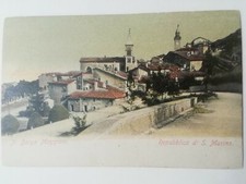 CARTOLINA REPUBBLICA DI SAN MARINO BORGO MAGGIORE ANIMATA PAESAGGISTICA