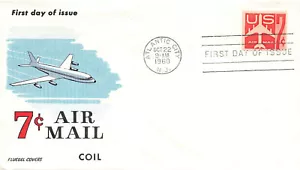1960 7¢ Air Mail Booklet Pane Single Fluegel 1st Day Cover - Picture 1 of 2