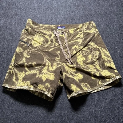 Pantalones Cortos Híbridos para Caminar Patagonia Wavefarer® Hombres Talla 33 Floral 5” Entrepierna Playa Verano Foto 1 de 4