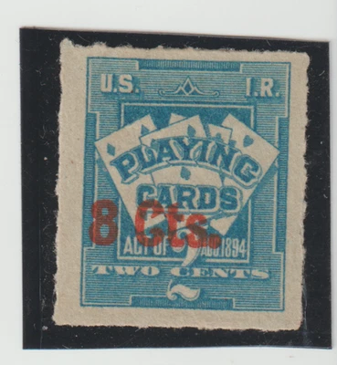 US Scott # RF16 MHOG 1899  8ct on 2 ct Blue Playing Card Precancel CV $250 - Image 1 of 2