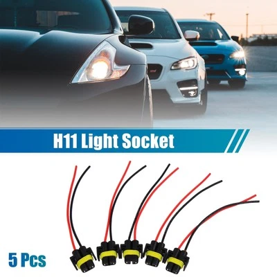 5pcs H11 Bulb Brake Socket Car Headlight Fog Lamp Harness Wire Connector Adapter Foto 1 de 4