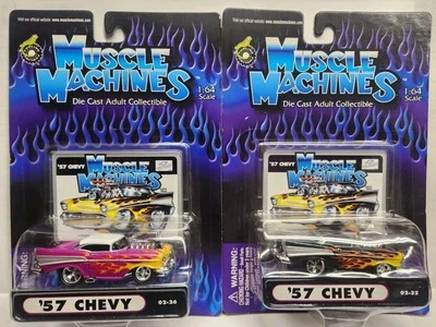 (2) Máquinas musculares Funline 2002 escala 1:64 • Chevrolet Bel Air 1957 variaciones Foto 1 de 4
